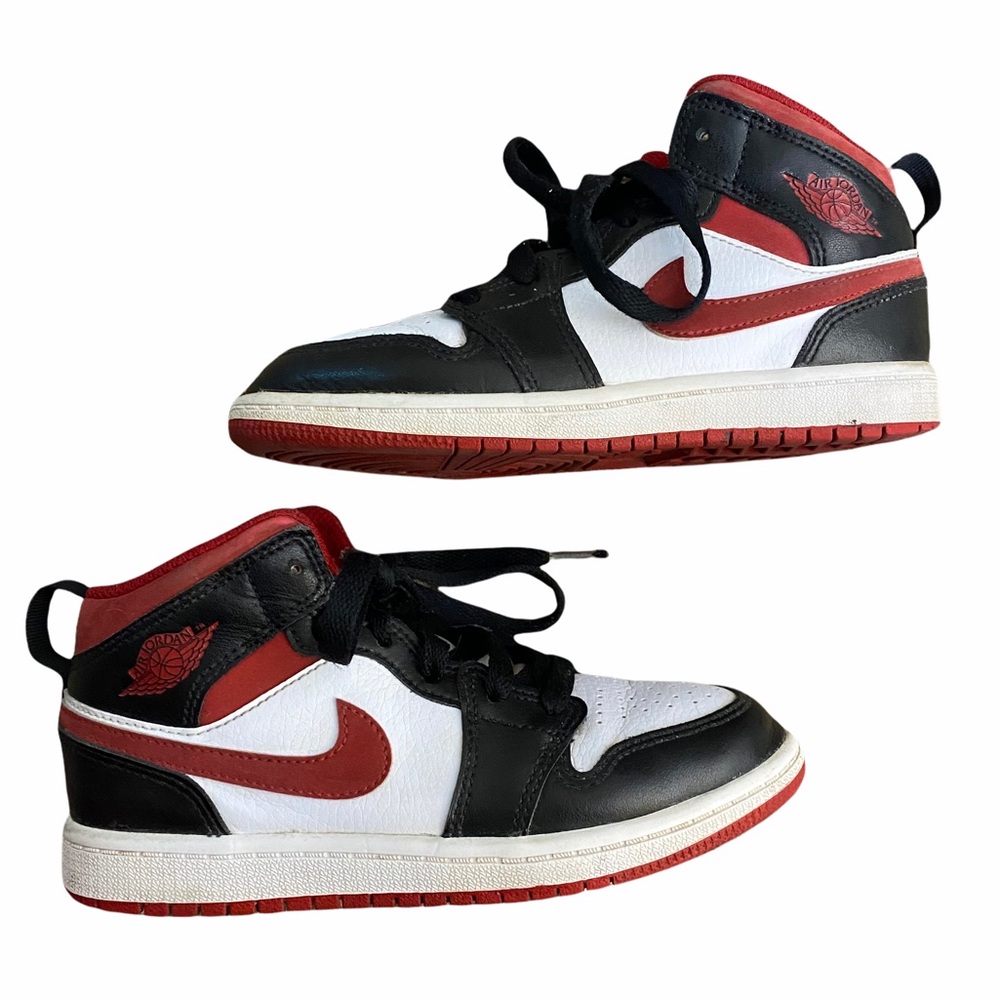 Jordan 1 Mid Gym Red Black White sz 1 youth